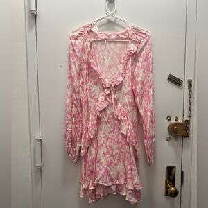 Free People Long-sleeve Floral Dress